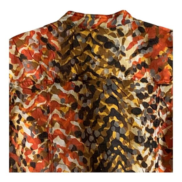 Ruby Rd. Jacket 14 P Red Orange Lace Lightweight Sheer Cut-Out Roll Tab Sleeve - Picture 7 of 13